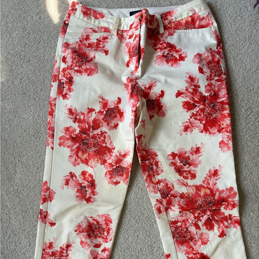 Lands End floral capri. Size 8